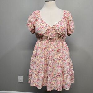 ARULA Floral Pink Mini Dress